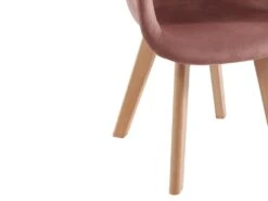 Lot De 2 Chaises Enfant Avec Accoudoirs En Velours Et Hêtre - Rose - POUPINETTE -Meubles Soldes Boutique chaise 12593779