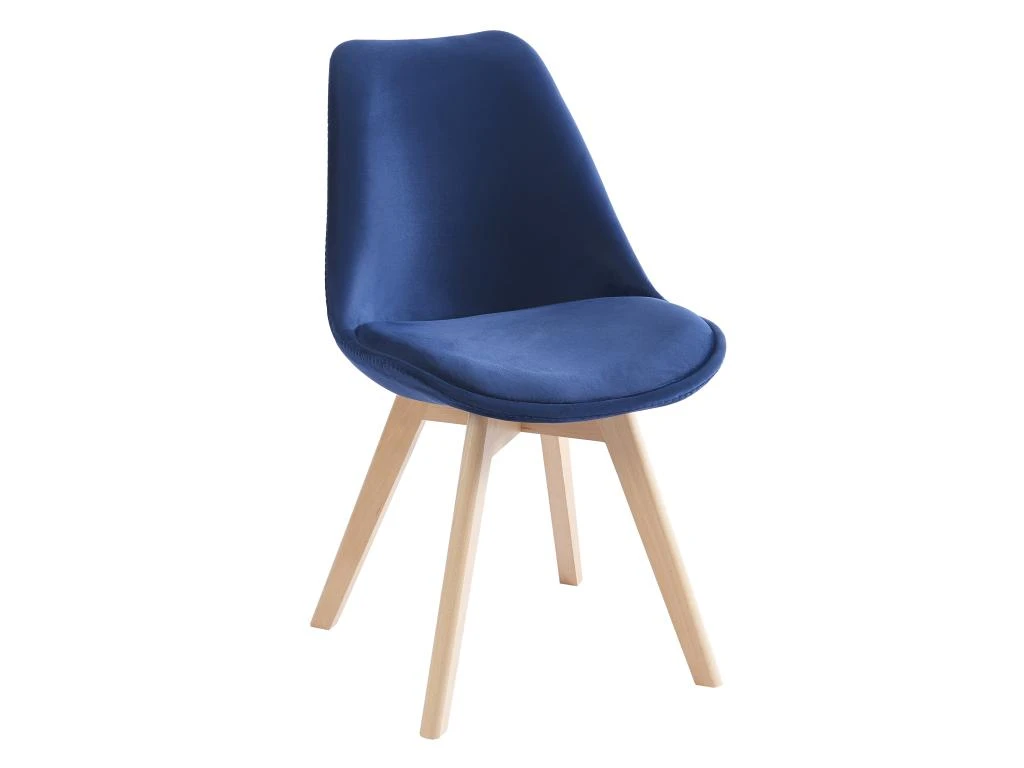 Lot De 2 Chaises En Velours Et Hêtre - Bleu - JODY 6 Lot De 2 Chaises En Velours Et Hêtre - Bleu - JODY – Image 4