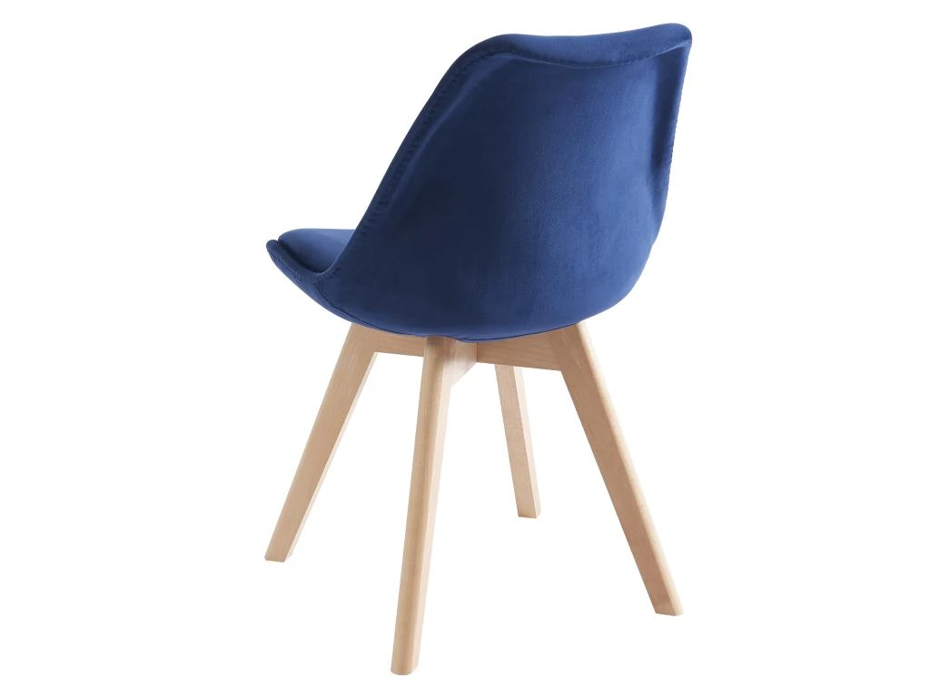 Lot De 2 Chaises En Velours Et Hêtre - Bleu - JODY 8 Lot De 2 Chaises En Velours Et Hêtre - Bleu - JODY – Image 6