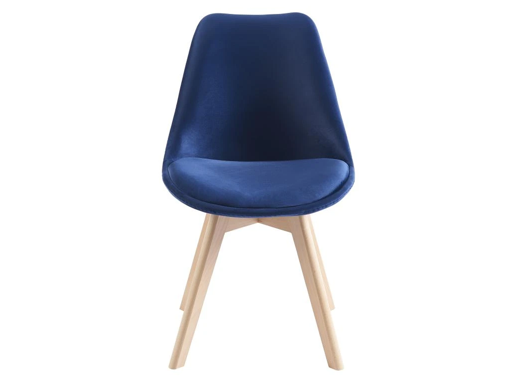 Lot De 2 Chaises En Velours Et Hêtre - Bleu - JODY 5 Lot De 2 Chaises En Velours Et Hêtre - Bleu - JODY – Image 3