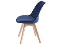 Lot De 6 Chaises En Velours Et Hêtre - Bleu - JODY -Meubles Soldes Boutique chaise 12619119