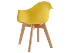 Lot De 2 Chaises Enfant Avec Accoudoirs En Polypropylène Et Hêtre - Jaune - POUPINETTE -Meubles Soldes Boutique chaise 12653981