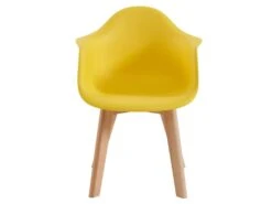 Lot De 2 Chaises Enfant Avec Accoudoirs En Polypropylène Et Hêtre - Jaune - POUPINETTE -Meubles Soldes Boutique chaise 12653983