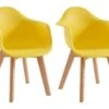 Lot De 2 Chaises Enfant Avec Accoudoirs En Polypropylène Et Hêtre - Jaune - POUPINETTE 2 Lot De 2 Chaises Enfant Avec Accoudoirs En Polypropylène Et Hêtre - Jaune - POUPINETTE -Meubles Soldes Boutique chaise 12654003