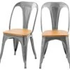 Chaise Indus Yoanna Chrome Et Bois Clair (lot De 2) 1 Chaise Indus Yoanna Chrome Et Bois Clair (lot De 2) -Meubles Soldes Boutique chaise 13002875