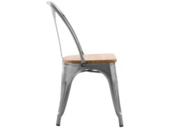 Chaise Indus Yoanna Chrome Et Bois Clair (lot De 2) -Meubles Soldes Boutique chaise 13002883