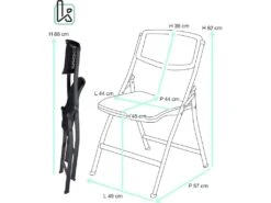 Lot De 4 Chaises Pliables Métal Et Plastique Ajouré SABA (Noir) -Meubles Soldes Boutique chaise 13435365