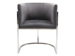 Lot De 2 Chaises Avec Accoudoirs - Velours Et Acier Inoxydable - Gris Et Chromé - PERIA De Pascal MORABITO 11 Lot De 2 Chaises Avec Accoudoirs - Velours Et Acier Inoxydable - Gris Et Chromé - PERIA De Pascal MORABITO -Meubles Soldes Boutique chaise 13884345