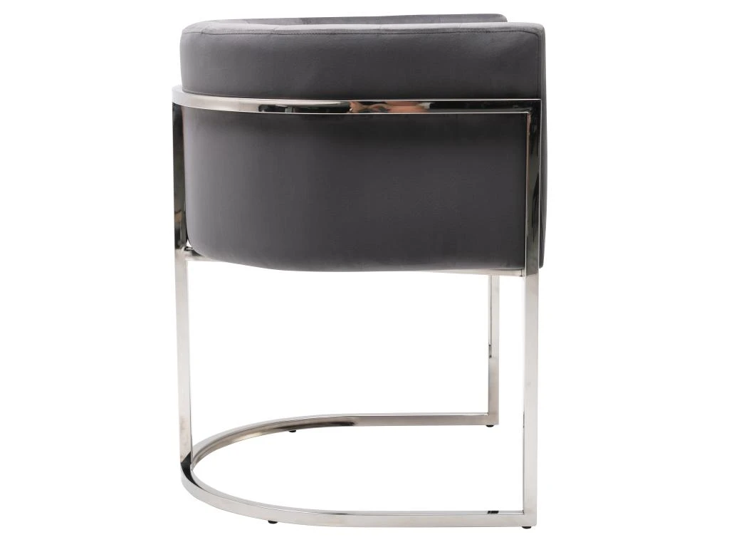 Lot De 2 Chaises Avec Accoudoirs - Velours Et Acier Inoxydable - Gris Et Chromé - PERIA De Pascal MORABITO 7 Lot De 2 Chaises Avec Accoudoirs - Velours Et Acier Inoxydable - Gris Et Chromé - PERIA De Pascal MORABITO – Image 5