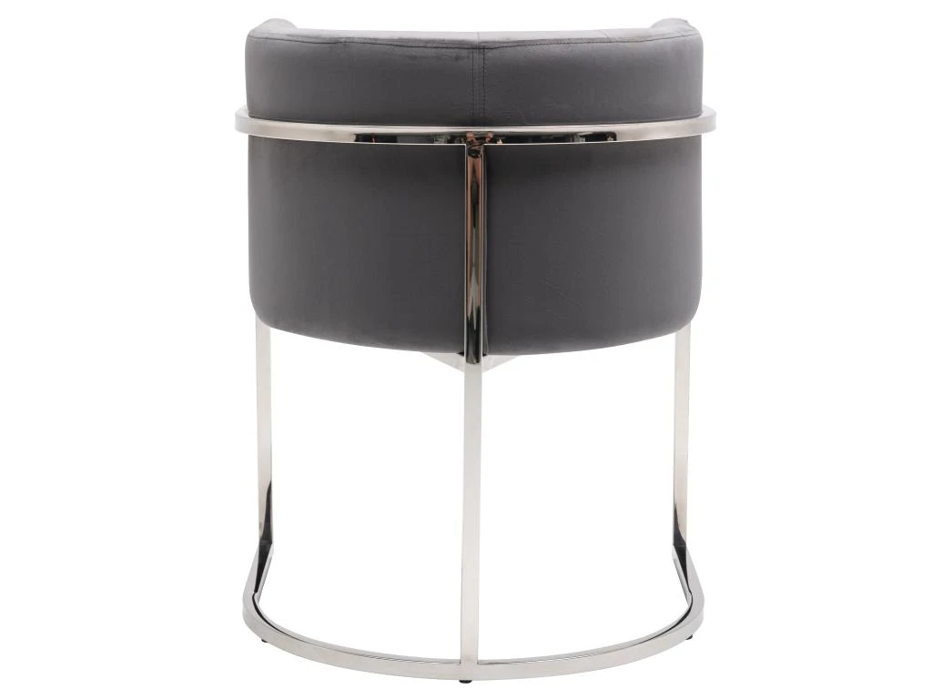 Lot De 2 Chaises Avec Accoudoirs - Velours Et Acier Inoxydable - Gris Et Chromé - PERIA De Pascal MORABITO 8 Lot De 2 Chaises Avec Accoudoirs - Velours Et Acier Inoxydable - Gris Et Chromé - PERIA De Pascal MORABITO – Image 6