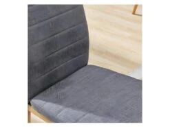 Lot De 6 Chaises Contemporain - Structuré En Tissu Gris Chiné Et Métal Effet Bois -Meubles Soldes Boutique chaise 13955595