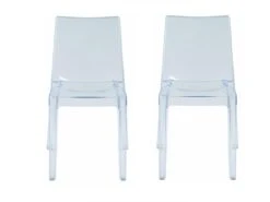 Lot De 2 Chaises Empilables LUCINDA - Polycarbonate - Cristal