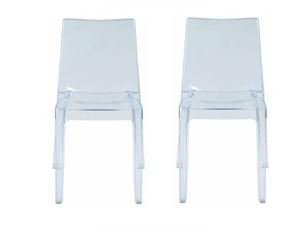 Lot De 2 Chaises Empilables LUCINDA - Polycarbonate - Cristal 3 Lot De 2 Chaises Empilables LUCINDA - Polycarbonate - Cristal