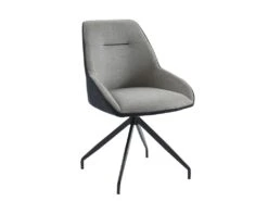 Lot De 2 Chaises En Tissu, Velours Côtelé Et Métal - Gris Et Anthracite - CHANILA 12 Lot De 2 Chaises En Tissu, Velours Côtelé Et Métal - Gris Et Anthracite - CHANILA -Meubles Soldes Boutique chaise 15692269
