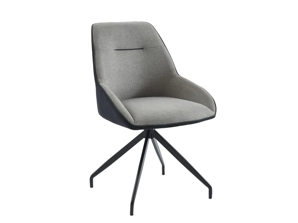 Lot De 2 Chaises En Tissu, Velours Côtelé Et Métal - Gris Et Anthracite - CHANILA 5 Lot De 2 Chaises En Tissu, Velours Côtelé Et Métal - Gris Et Anthracite - CHANILA – Image 3
