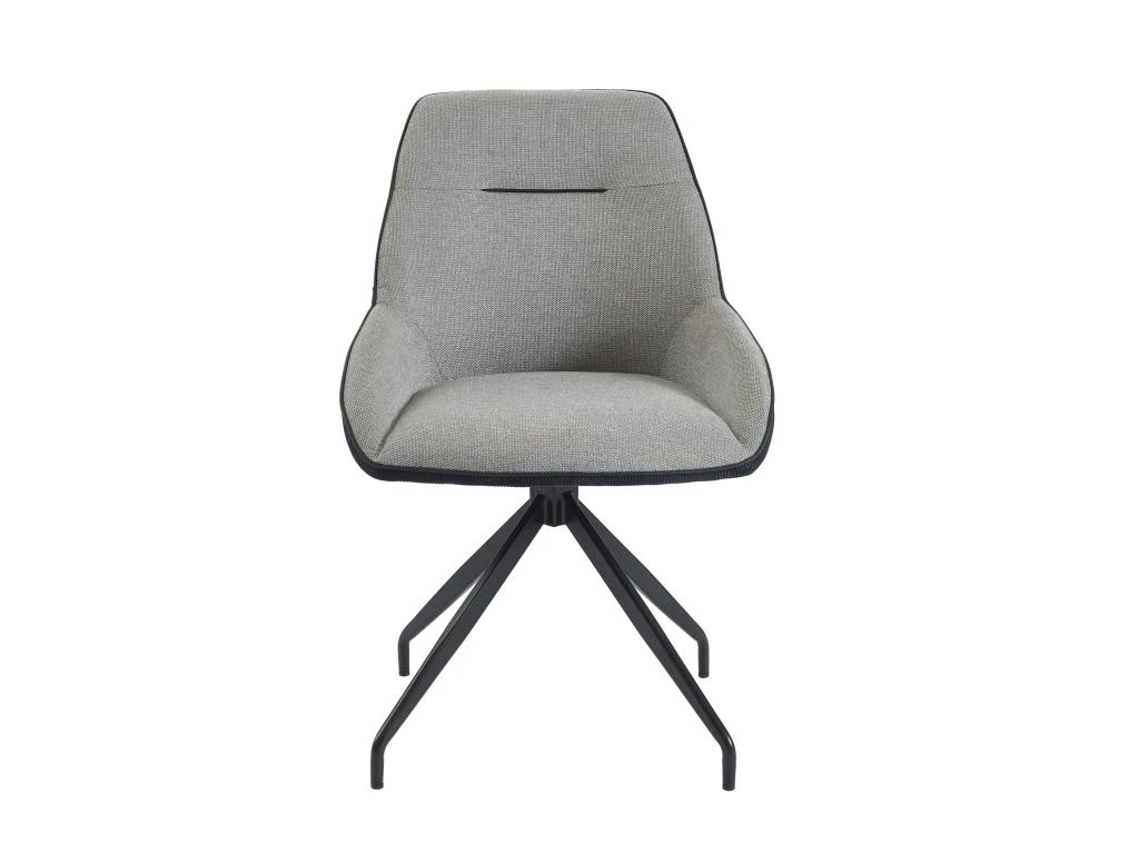 Lot De 2 Chaises En Tissu, Velours Côtelé Et Métal - Gris Et Anthracite - CHANILA 6 Lot De 2 Chaises En Tissu, Velours Côtelé Et Métal - Gris Et Anthracite - CHANILA – Image 4