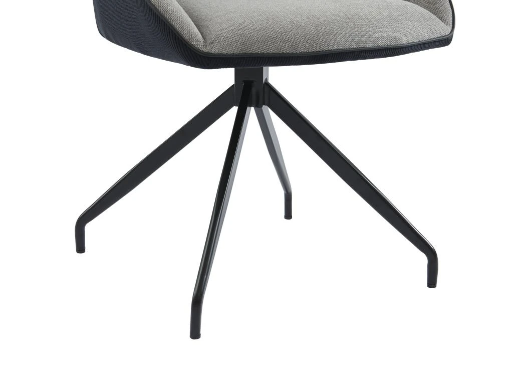 Lot De 2 Chaises En Tissu, Velours Côtelé Et Métal - Gris Et Anthracite - CHANILA 9 Lot De 2 Chaises En Tissu, Velours Côtelé Et Métal - Gris Et Anthracite - CHANILA – Image 7