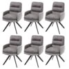 6x Chaises De Salle à Manger Fauteuil Lounge Avec Accoudoir Confortable Rotative En Tissu Gris Clair 04_0000860 2 6x Chaises De Salle à Manger Fauteuil Lounge Avec Accoudoir Confortable Rotative En Tissu Gris Clair 04_0000860 -Meubles Soldes Boutique chaise 15778083