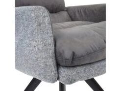 6x Chaises De Salle à Manger Fauteuil Lounge Avec Accoudoir Confortable Rotative En Tissu Gris Clair 04_0000860 -Meubles Soldes Boutique chaise 15778087