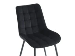 Lot De 6 Chaises Matelassées - Velours Et Métal Noir - Noir - OLLUA -Meubles Soldes Boutique chaise 15854315