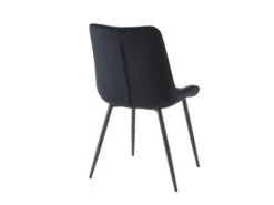 Lot De 6 Chaises Matelassées - Velours Et Métal Noir - Noir - OLLUA -Meubles Soldes Boutique chaise 15854319