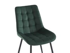 Lot De 6 Chaises Matelassées - Velours Et Métal Noir - Vert - OLLUA -Meubles Soldes Boutique chaise 15854417