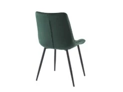 Lot De 6 Chaises Matelassées - Velours Et Métal Noir - Vert - OLLUA -Meubles Soldes Boutique chaise 15854421