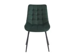 Lot De 6 Chaises Matelassées - Velours Et Métal Noir - Vert - OLLUA -Meubles Soldes Boutique chaise 15854423