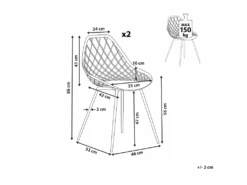 Lot De 2 Chaises De Salle à Manger Noires CANTON -Meubles Soldes Boutique chaise 16268385