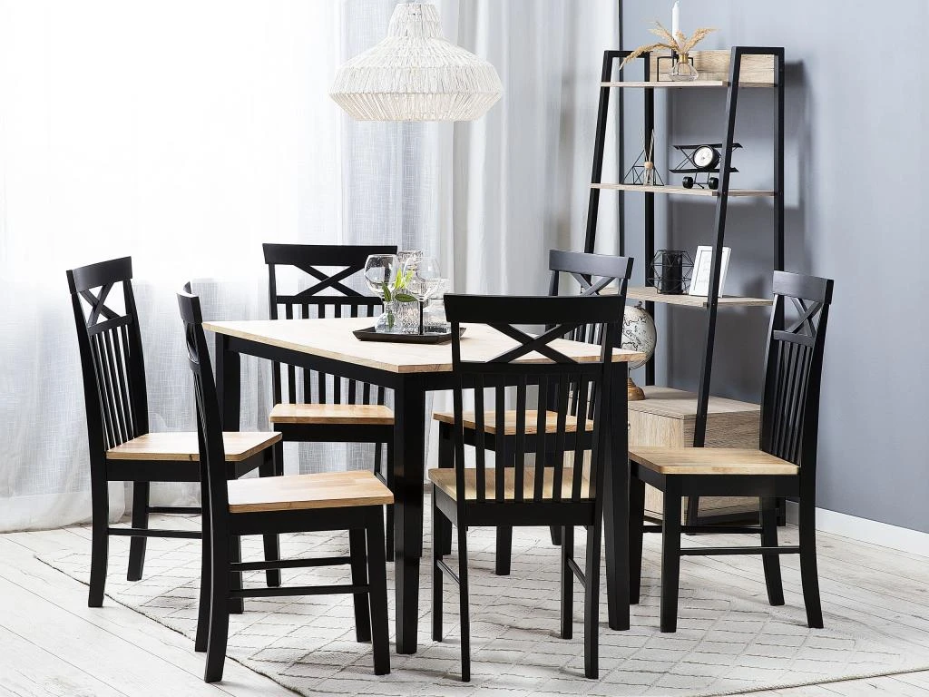 Lot De 2 Chaises Noires Et Marron HOUSTON 4 Lot De 2 Chaises Noires Et Marron HOUSTON – Image 2