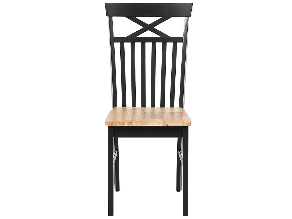 Lot De 2 Chaises Noires Et Marron HOUSTON 7 Lot De 2 Chaises Noires Et Marron HOUSTON – Image 5