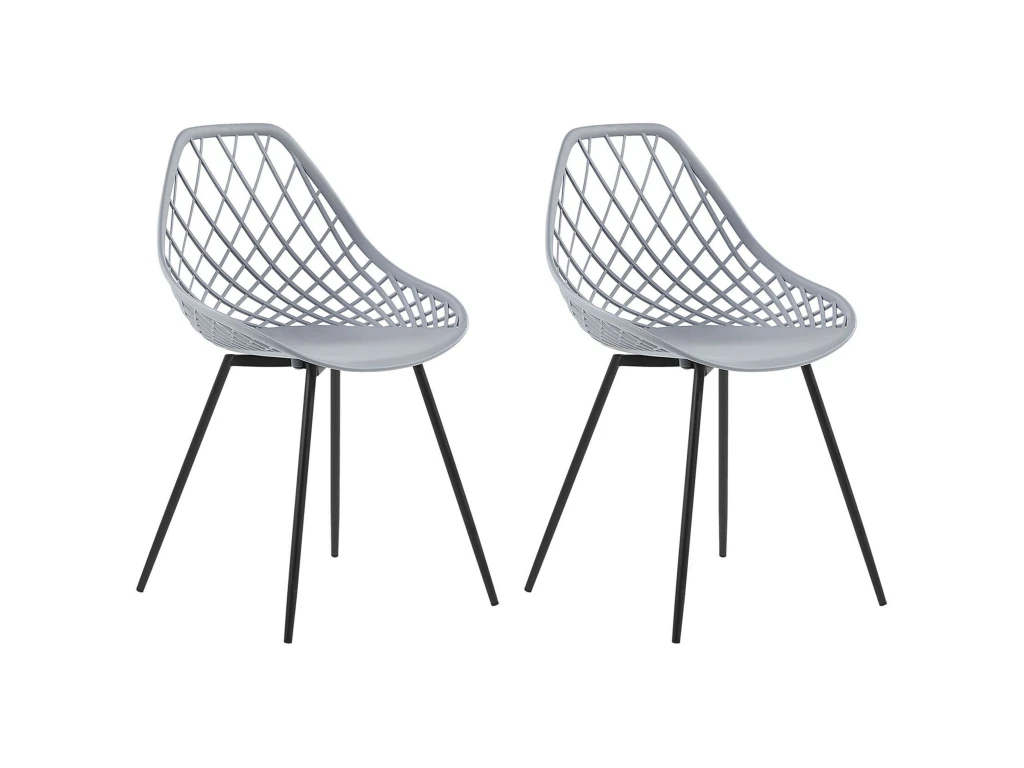 Lot De 2 Chaises De Salle à Manger Gris Clair CANTON 3 Lot De 2 Chaises De Salle à Manger Gris Clair CANTON