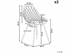 Lot De 2 Chaises De Salle à Manger Gris Clair CANTON 14 Lot De 2 Chaises De Salle à Manger Gris Clair CANTON -Meubles Soldes Boutique chaise 16701825