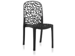 Lot De 6 Chaises De Table-salle à Manger - Cuisine - Interieur/exterieur En Résine Coloris Anthracite - Longueur 47 X Profondeur 50 X Hauteur 87 Cm -Meubles Soldes Boutique chaise 17733811