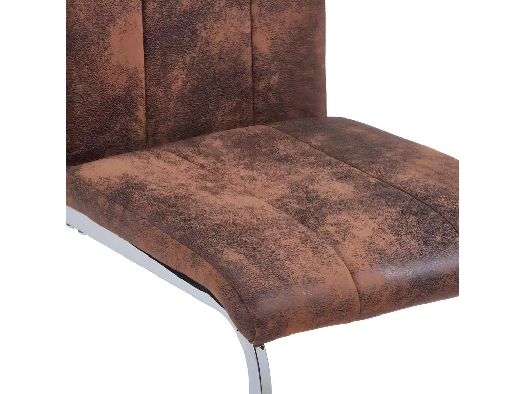 Lot De 4 Chaises De Salle à Manger Cuisine Design Moderne Synthétique Daim Marron CDS021730 6 Lot De 4 Chaises De Salle à Manger Cuisine Design Moderne Synthétique Daim Marron CDS021730 – Image 4