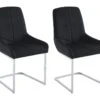 Lot De 2 Chaises En Velours Et Métal - Noir - BERLONA