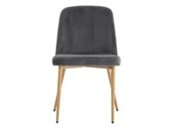 Lot De 2 Chaises En Velours Et Métal Effet Bois - Gris - MINAGRI -Meubles Soldes Boutique chaise 18365125