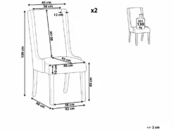 Lot De 2 Chaises De Salle à Manger Gris Clair CHAMBERS -Meubles Soldes Boutique chaise 18447541