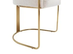 Chaise Avec Accoudoirs En Tissu Bouclette Et Métal - Blanc Et Doré - JOSETHE De Pascal MORABITO -Meubles Soldes Boutique chaise 18480053