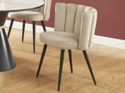 Lot De 6 Chaises En Velours Et Métal Noir - Beige - PRANILA De Pascal MORABITO -Meubles Soldes Boutique chaise 18482681