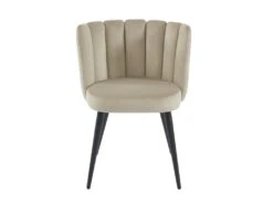 Lot De 6 Chaises En Velours Et Métal Noir - Beige - PRANILA De Pascal MORABITO -Meubles Soldes Boutique chaise 18482683