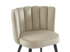 Lot De 6 Chaises En Velours Et Métal Noir - Beige - PRANILA De Pascal MORABITO -Meubles Soldes Boutique chaise 18482689