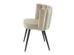 Lot De 6 Chaises En Velours Et Métal Noir - Beige - PRANILA De Pascal MORABITO -Meubles Soldes Boutique chaise 18482695