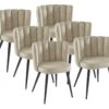 Lot De 6 Chaises En Velours Et Métal Noir - Beige - PRANILA De Pascal MORABITO