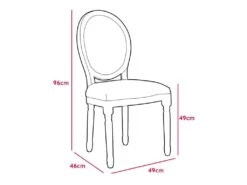 Lot De 2 Chaises De Style Médaillon Louis XVI Bois Gris & Tissu Capitonné Gris -Meubles Soldes Boutique chaise 20010455