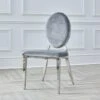 Lot De 2 Chaises Médaillon Pied Acier Era - Couleurs - Velours Gris -Meubles Soldes Boutique chaise 20020065