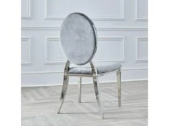 Lot De 2 Chaises Médaillon Pied Acier Era - Couleurs - Velours Gris -Meubles Soldes Boutique chaise 20020069