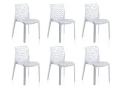 Lot De 6 Chaises Empilables DIADEME - Polypropylène - Blanc Dolomite 12 Lot De 6 Chaises Empilables DIADEME - Polypropylène - Blanc Dolomite -Meubles Soldes Boutique chaise 202273