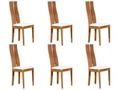 Lot De 6 Chaises SALENA - Hêtre Massif Coloris Chêne -Meubles Soldes Boutique chaise 203253