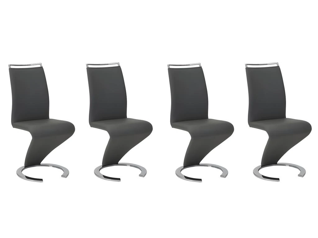 Lot De 4 Chaises TWIZY - Simili Noir 4 Lot De 4 Chaises TWIZY - Simili Noir – Image 2
